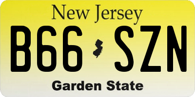 NJ license plate B66SZN