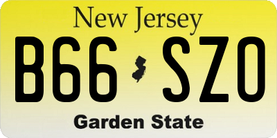 NJ license plate B66SZO