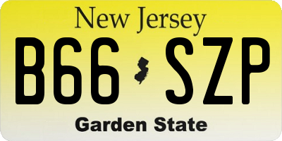 NJ license plate B66SZP