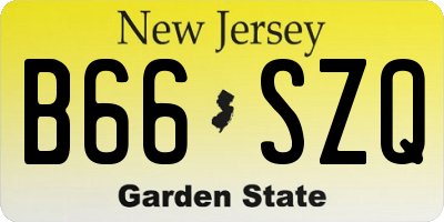 NJ license plate B66SZQ