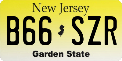 NJ license plate B66SZR