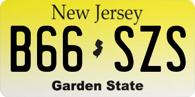 NJ license plate B66SZS