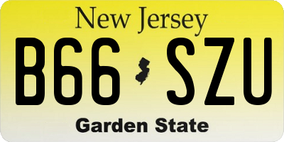 NJ license plate B66SZU