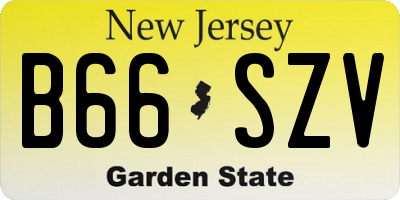 NJ license plate B66SZV