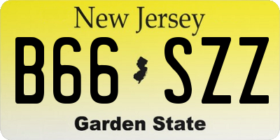 NJ license plate B66SZZ