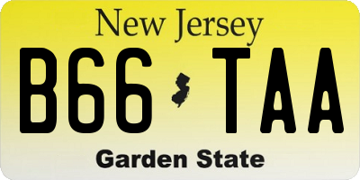 NJ license plate B66TAA