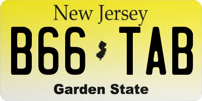 NJ license plate B66TAB