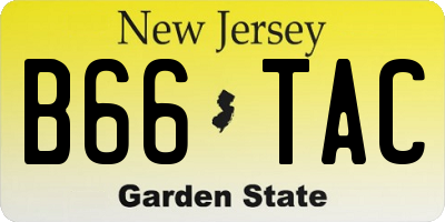 NJ license plate B66TAC