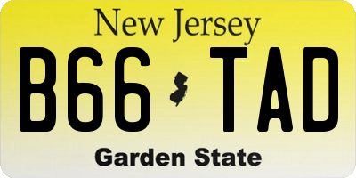 NJ license plate B66TAD