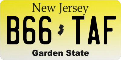 NJ license plate B66TAF