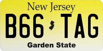NJ license plate B66TAG
