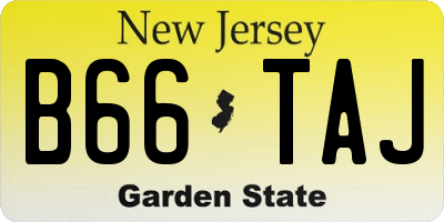NJ license plate B66TAJ