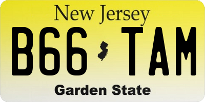 NJ license plate B66TAM