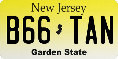 NJ license plate B66TAN
