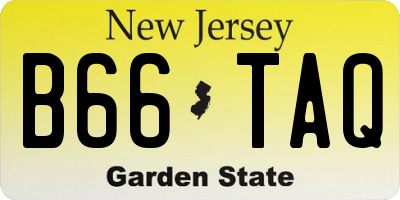 NJ license plate B66TAQ