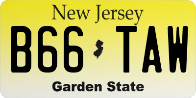 NJ license plate B66TAW