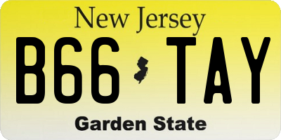 NJ license plate B66TAY