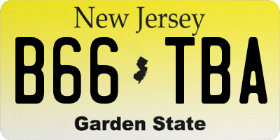 NJ license plate B66TBA