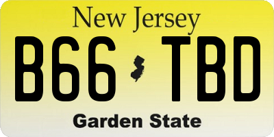 NJ license plate B66TBD