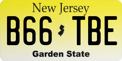NJ license plate B66TBE