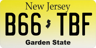 NJ license plate B66TBF