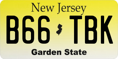 NJ license plate B66TBK
