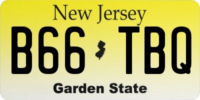 NJ license plate B66TBQ