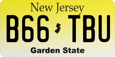 NJ license plate B66TBU