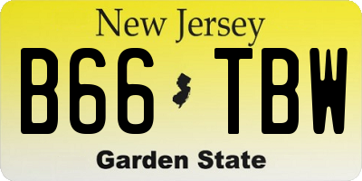 NJ license plate B66TBW