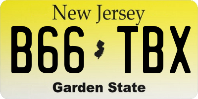 NJ license plate B66TBX