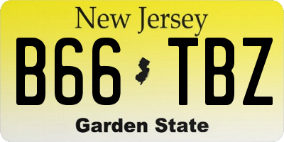 NJ license plate B66TBZ