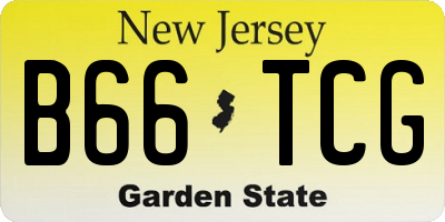 NJ license plate B66TCG