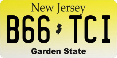 NJ license plate B66TCI