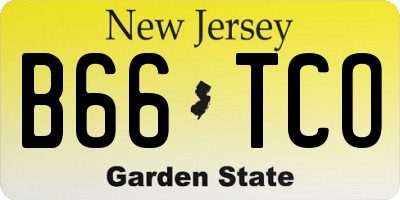 NJ license plate B66TCO