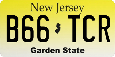 NJ license plate B66TCR