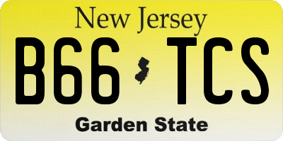 NJ license plate B66TCS