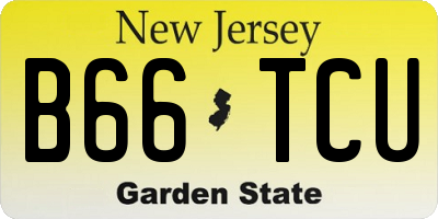 NJ license plate B66TCU