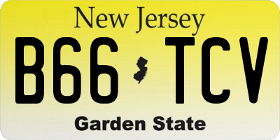 NJ license plate B66TCV