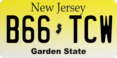NJ license plate B66TCW
