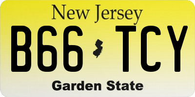 NJ license plate B66TCY