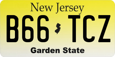 NJ license plate B66TCZ