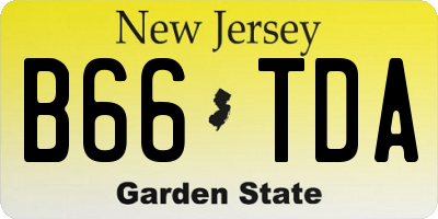 NJ license plate B66TDA
