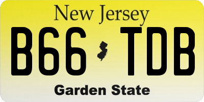 NJ license plate B66TDB