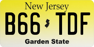 NJ license plate B66TDF