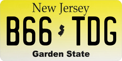 NJ license plate B66TDG