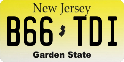 NJ license plate B66TDI