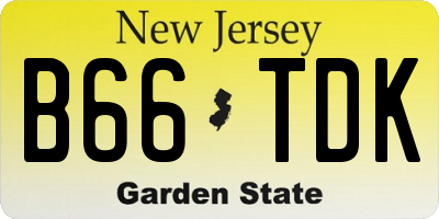 NJ license plate B66TDK