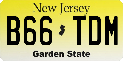 NJ license plate B66TDM