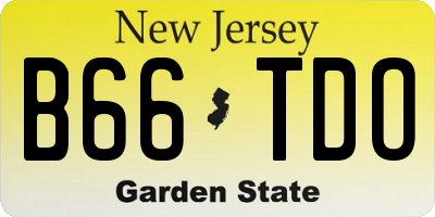 NJ license plate B66TDO