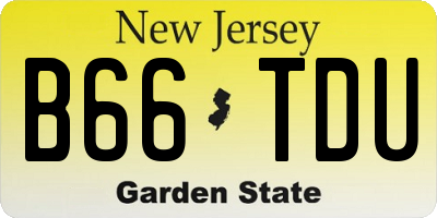NJ license plate B66TDU
